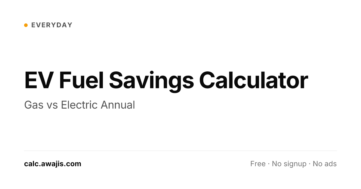Electric Vehicle Fuel Savings Calculator