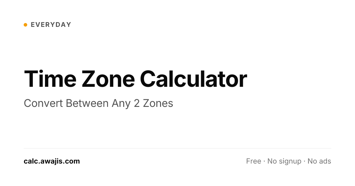 Time Zone Calculator
