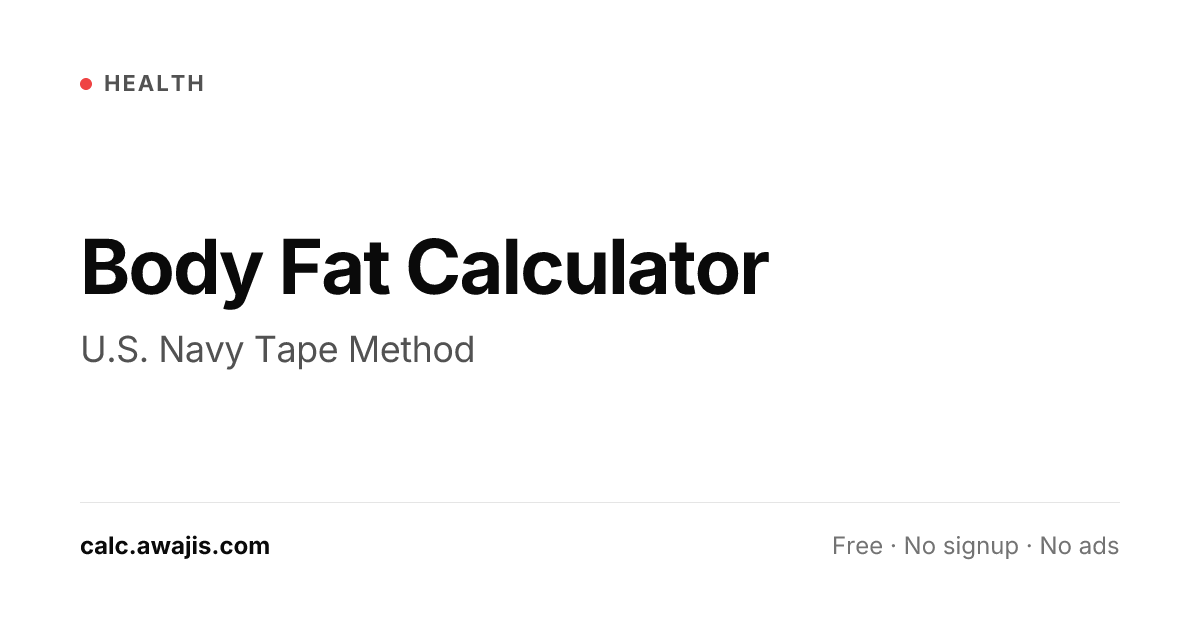 Body Fat Calculator — U.S. Navy Tape Method