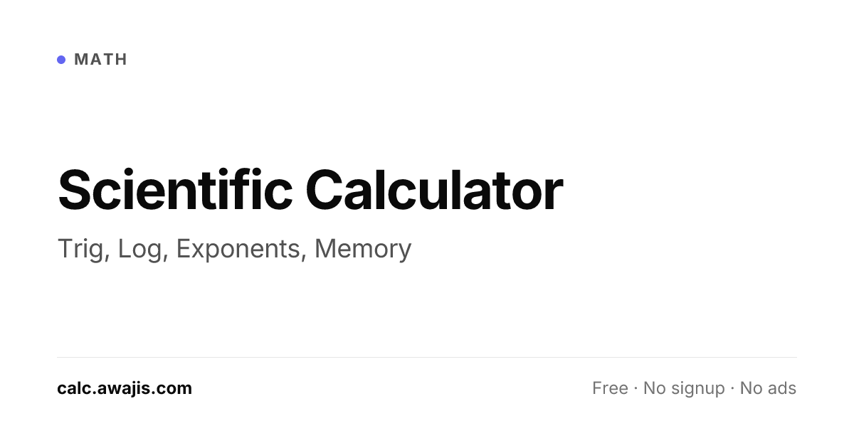 Scientific Math Calculation Scientific Calculator